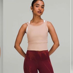 Lululemon power pivot tank in pink clay